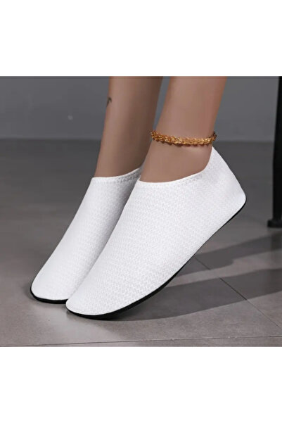 SOSYETEZGAHI Kaymaz Beyaz Deniz & Havuz Ayakkabısı – Unisex