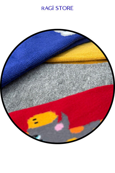 ragi store 7-пакет цветни детски памучни чорапи с животински мотиви, подходящи за момчета и момичета