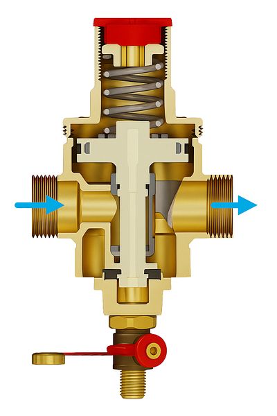GIACOMINI piston pressure reducer R153PX006, 1 1/4", internal thread, 1-5.5 bar, PN25, nickel brass