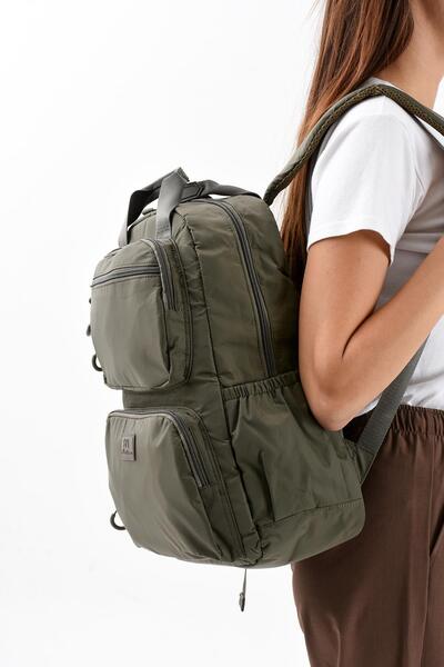 571 Collections Çanta Ultra Light Stylish and Waterproof Medium Backpack Khaki Green Model: (571-13-9F)