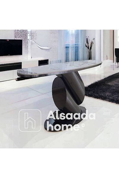 Al Saada Home Reception Console Acrylic - Black - 80 x 40 x 120cm