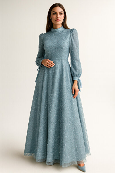 setri 4445 ABİYE ELİBSE ÖNÜ VE ARKASI BOYDAN TAŞ İŞLEMELİ KOL UÇLARI KURDELEL...