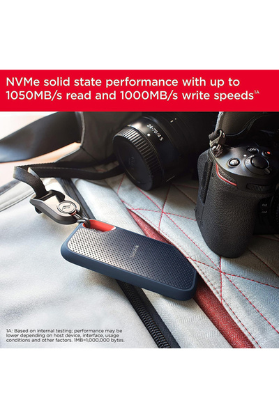 SanDisk محرك أقراص SSD محمول فائق السرعة بسعة 4 تيرابايت بسرعة تصل إلى 1050 ميجابايت/ثانية، ومنفذ USB C، ومحرك أقراص خارجي ذو حالة صلبة USB 3.2 من الجيل الثاني