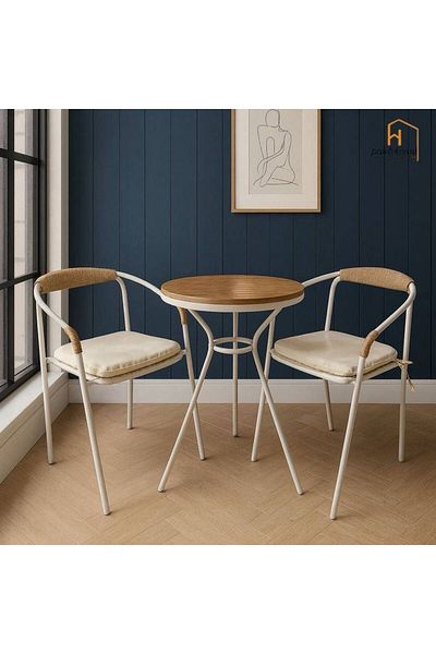 Al Saada Home Tea Table Set - 2 Chairs - Wooden