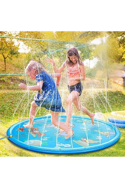 Generic Kids Splash Pad, 100 cm Ocean Theme Water Play Mat, BPA-Free PVC Sprinkler Pad