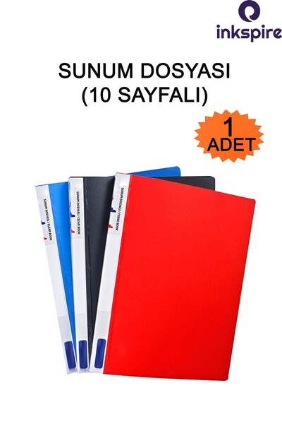 inkspire ملف عرض A4 مكون من 10 قطع و1 كتالوج ترويجي لملف وثائق الطلاب والمكتب