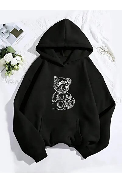 FUFLUNS سويت شيرت بقلنسوة مطبوع عليه AYICIK للجنسين