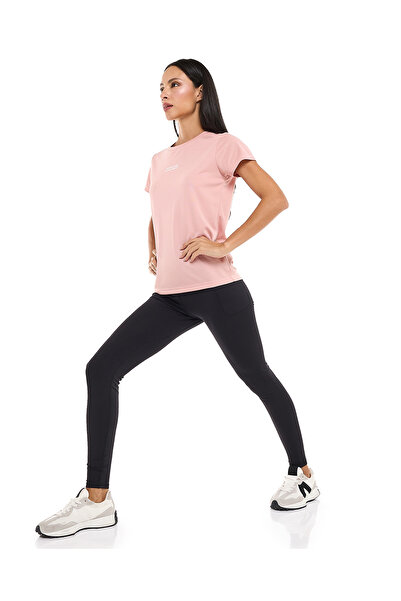 R&B Solid Active Leggings with Elastic Waist