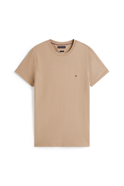 Tommy Hilfiger Tommy Hilfiger Men Coastal Taupe Short Sleeve Crew Neck Stretch Slim Fit T-Shirt