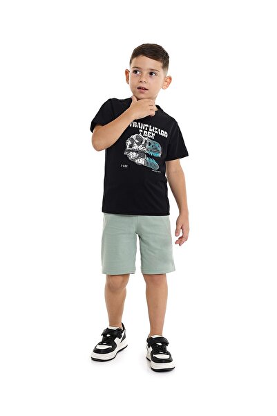 R&B تي شيرت بطبعة جرافيكية مع رقبة دائرية وأكمام قصيرة