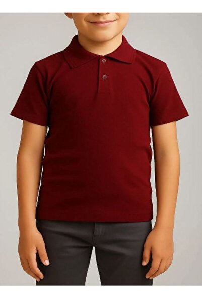 Nacar Unisex Çocuk Rahat Kalıp Uzun Kollu Polo Yaka Penye Lakost T-shirt