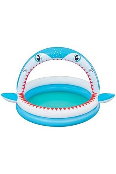 BESTWAY Sharktastic Paddling Pool with Water Sprinkler 163 x 127 x 92 cm