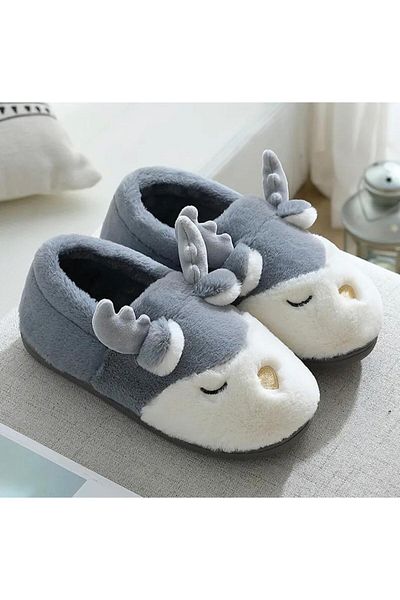 Intisimo Slippers, Women, Reindeer, Warm Material, 36 -> 41, Grey - 40