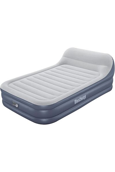 BESTWAY 89 بوصة × 60 بوصة × 33 بوصة/2.26 متر × 1.52 متر × 84 سم، سرير هوائي تريتيك كوين سليك فلو، لوح رأس مدمج بتكييف هواء من البولي يوريثان