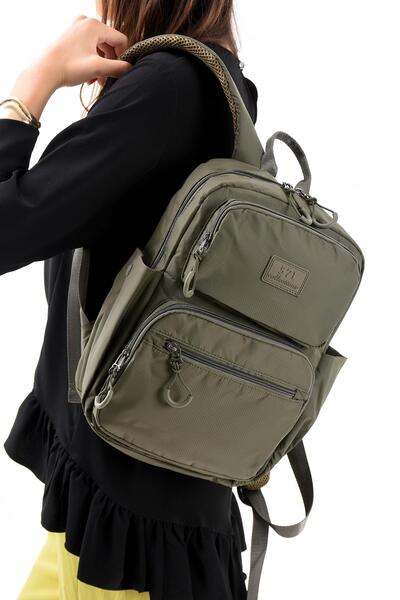 571 Collections Çanta Ultra Light Stylish and Waterproof Medium Backpack Khaki Green Model: (571-13-9D)