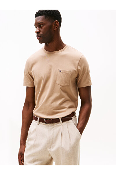 Tommy Hilfiger Tommy Hilfiger Men Coastal Taupe Short Sleeve Crew Neck Patch Pocket T-Shirt