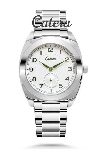 catera Katira Men's Steel Watch with Silver Numbers