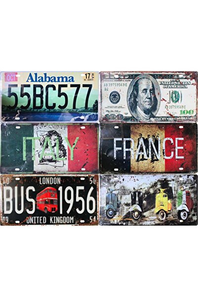LINGWEI FFD 6-Pieces Wall Decoration Metal Poster Wall Plates Wall Decor