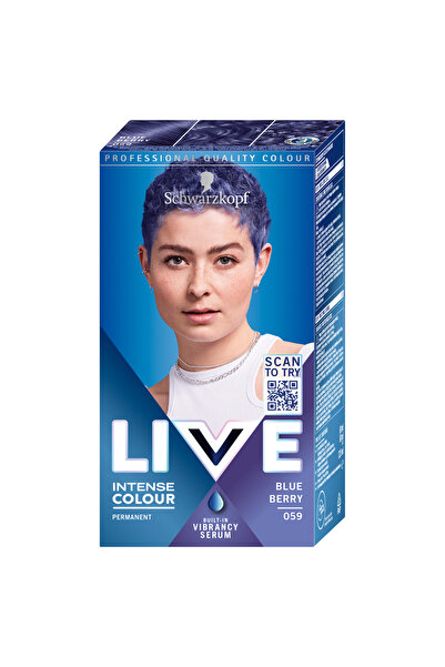 Schwarzkopf Permanent Hair Dye Live Intense Colour, 059 Blue Berry, 142.5 ml