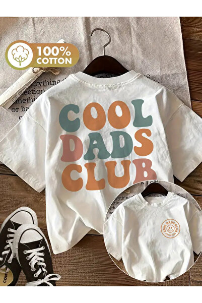 AEMİ Μπλουζάκι Unisex Cool Dads Club με στάμπα Oversize Crew Neck