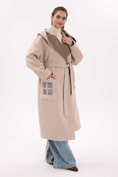 thebutiq Uzun Kaşe Kaban-Kapüşonlu Kaşe Kaban-Tesettür Kaşe Kaban-Büyük Beden Kaşe Kaban-Kadın Kaşe Kaban...