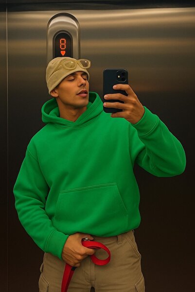 E-ROMA سترة رياضية بلون واحد للجنسين مصنوعة من القطن الممشط بثلاث خيوط