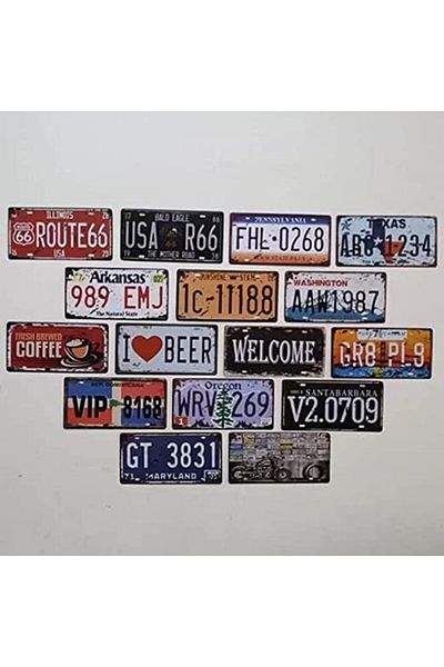 genric FFD 36 Pieces Wall plaques Modern wall decor Tin Sign Retro Vintage Wall Decor Metal Wall Plaque