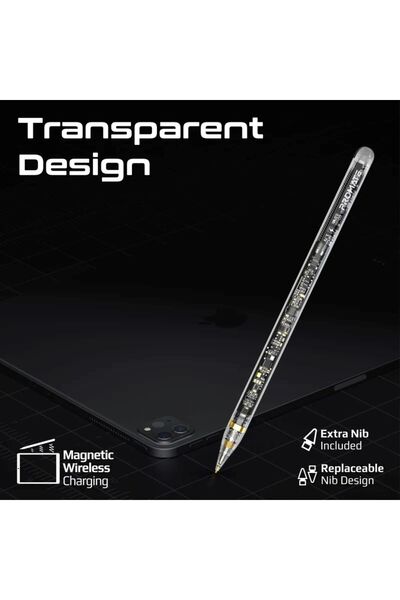 Promate Transparent Precision Active Stylus Pen with Palm Rejection