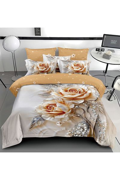 CHIRASO CHIRASO Bedding, Finet 5D Identical to the picture, ELASTIC Sheet 180x200+25cm, Duvet Cover, 2 Pillowcases