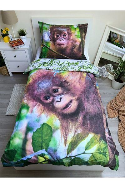 Animals Orangutan bedding cover 140×200cm, 70×90 cm