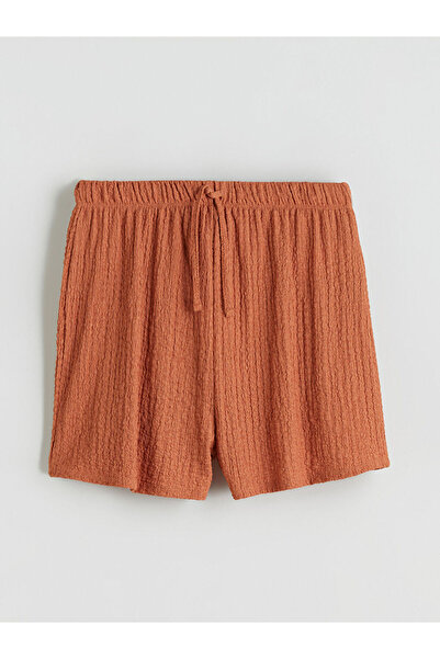 LC Waikiki Textured Women's Shorts with Elastic Waist