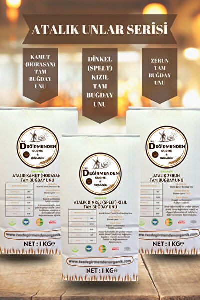 Taş Değirmenden Organik Organik Atalık Unlar Seti 2 (Dinkel-Kamut-Zerun)