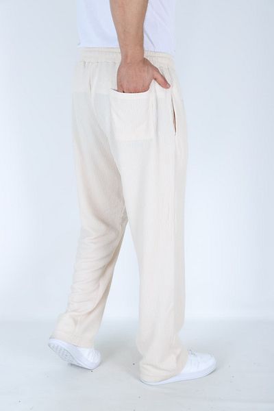 FREZZBİ Men's Ribbed Loose Fit Baggy Trousers - Comfortable Fit - Casual Style