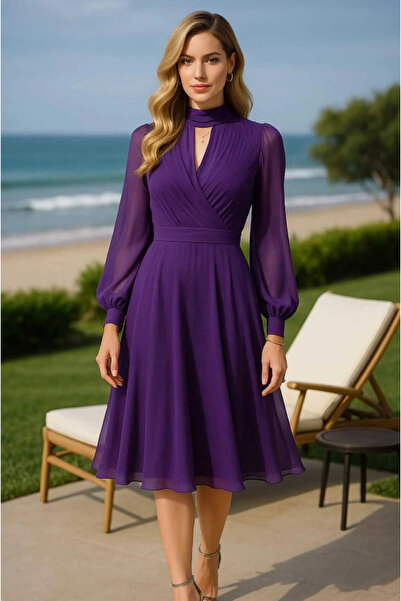 Jessica Dafer Melissa Yaka Detay Mor Şifon Elbide business women