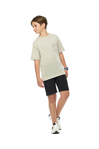 R&B Printed T-Shirt with Crew Neck and Short Sleeves