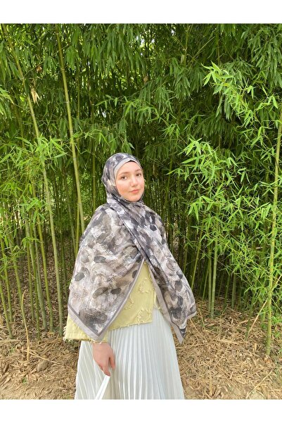 de LUNA Batic Leopar Desen Soft Şal - Antrasit