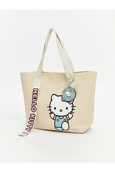 LC Waikiki LCW ACCESSORIES Ekru Hello Kitty Baskılı Kız Çocuk Kol Çantası