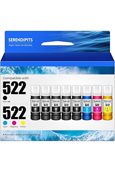 EPSON MUADİL MÜREKKEP 103 L1110, L1210, L1250, L3110, L3111, L3150, L3151 Uyumlu 8 ADET BK 5 CMY 1ER