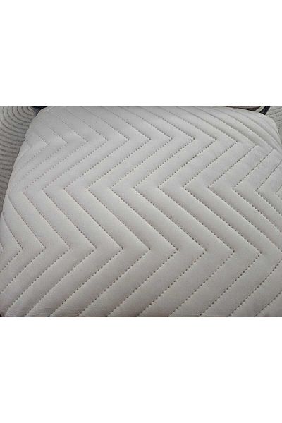 AKSU HALI Lux Özerdem Aksu Velvet Mattress Topper Modern Double Cream 240X260 .50X70 2 Pillowcases
