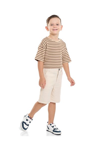 R&B Textured Shorts with Button Closure