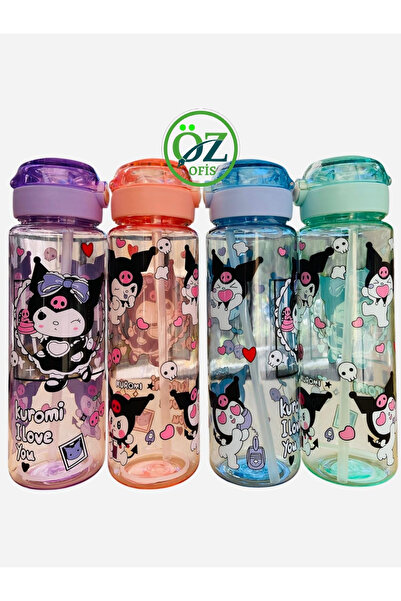 ÖZ OFİS Kuromi 550ml Kilitli Kapak Kırılmaz Tritan Matara