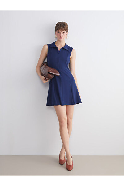LC Waikiki Μίνι φόρεμα με λαιμόκοψη πόλο σε μπλε ναυτικό χρώμα