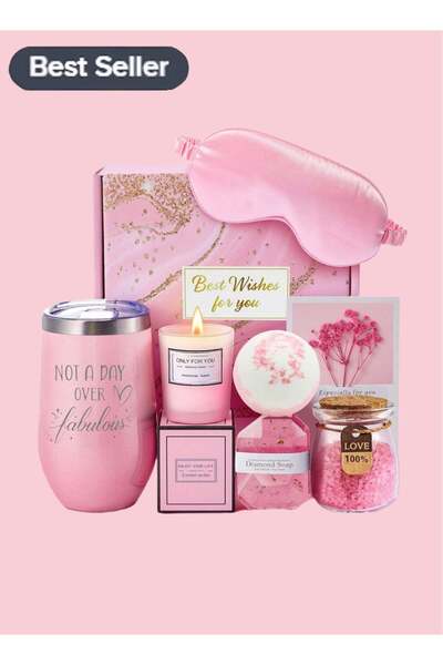Generic HOMESTAR Birthday Gifts for Women Friendship, Sister, Happy Basket Women, Pink Gift Set Box Best Fe