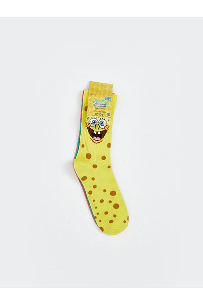LC Waikiki New Season Spongebob Printed Men's Socks 3-Piece