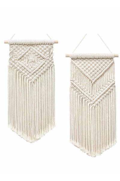 Generic Bohemian Wall-Mounted Woven Tapestry Art - 2PCS for Home, Nursery & Party Decor, Random Styles