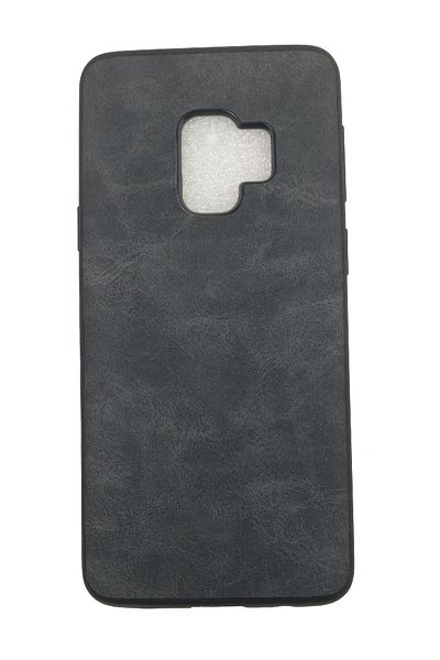 OEM Case compatible with Samsung Galaxy S9, high quality, imitation leather, Dark Gray