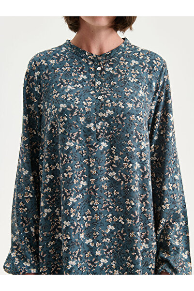 LC Waikiki Φόρεμα με λουλουδάτο σχήμα σε γραμμή Α με λαιμόκοψη μεγάλου μεγέθους