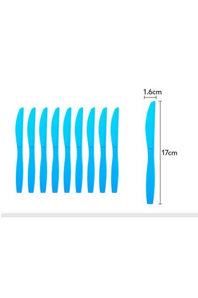 OEM Set of 10 disposable knives 17 x 1.6 cm, blue