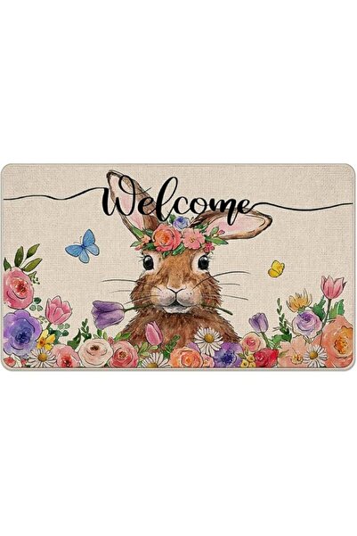 Generic Happy Easter Door Mat, Welcome Easter Bunny Rabbit Decorative Front D...