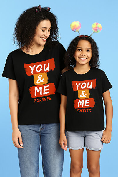 SVART WEAR Set de tricouri combinat pentru mamă și fiică bumbac 100% tricou Twin (PRET PENTRU UNUL)